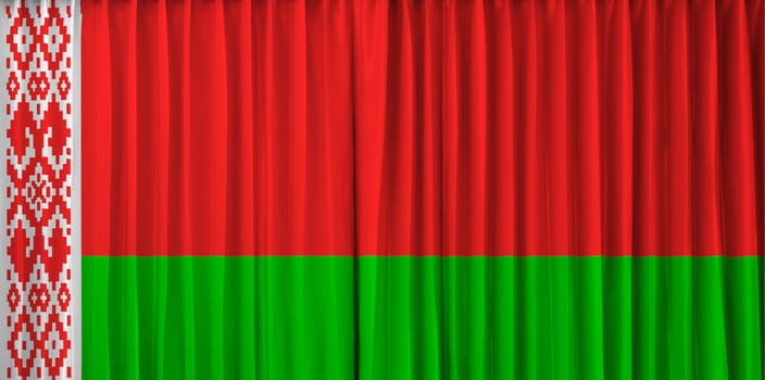 Balarus flag on curtain