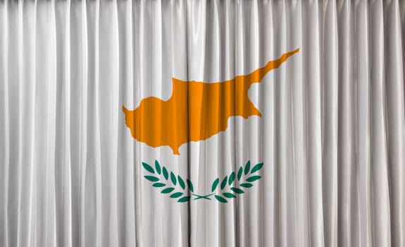 Cyprus flag on curtain
