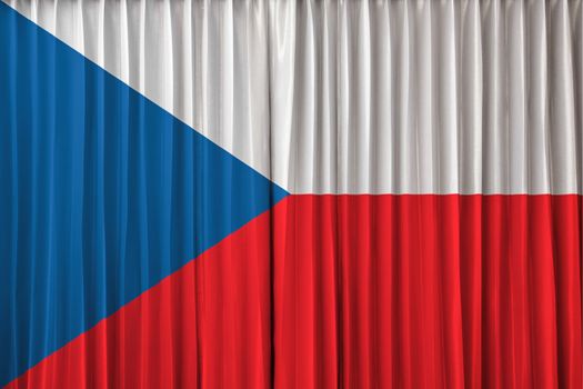Czech Republic flag on curtain