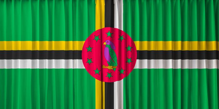 Dominican flag on curtain