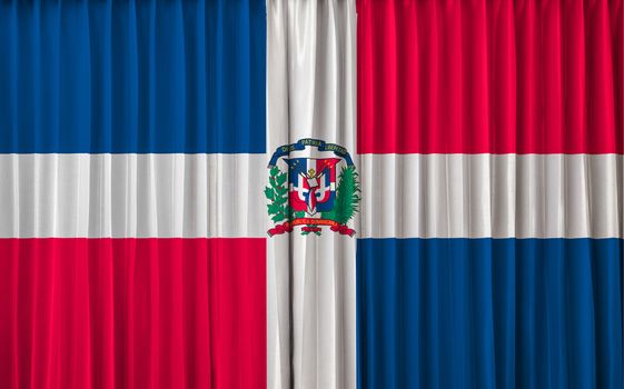 Dominican Republic flag on curtain