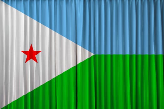 Djibouti flag on curtain