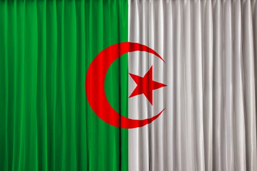 Algeria flag on curtain