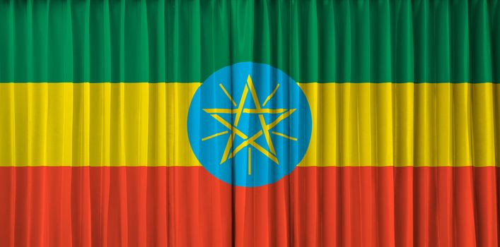 Ethiopia flag on curtain