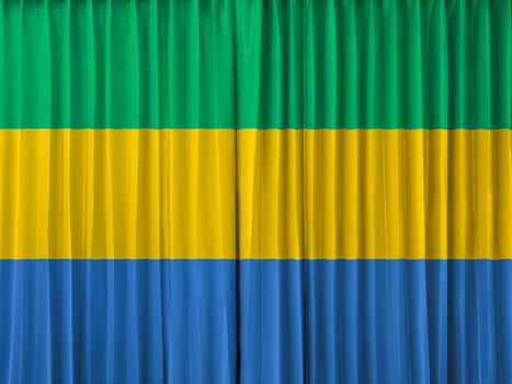 Gabon flag on curtain