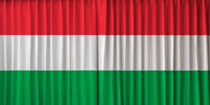Hungary flag on curtain