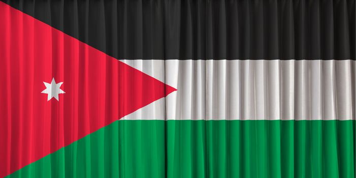 Jordan flag on curtain
