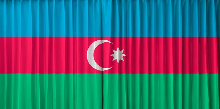 Azerbaijan flag on curtain