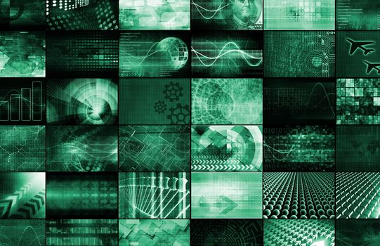 Global Digital Technology Concept with Monitors Screens