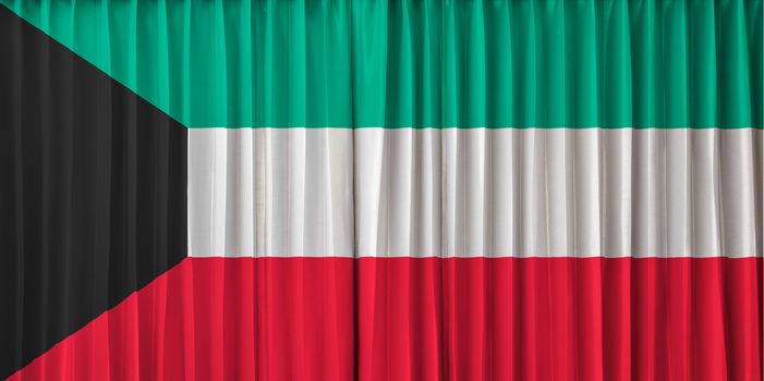 Kuwait flag on curtain