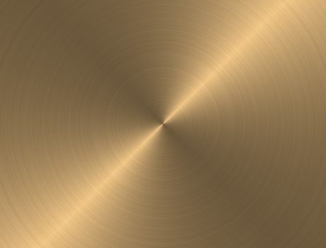 Gold metal background with realistic circular brushed texture