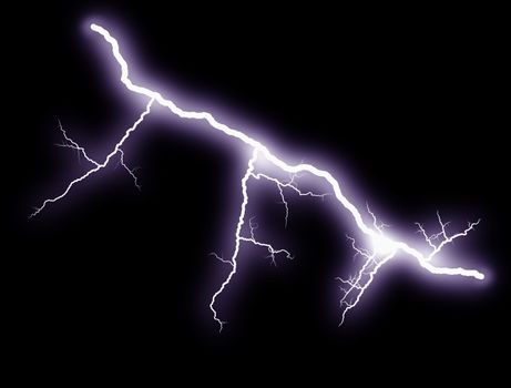 Lightning bolts at night show the power and beauty of an electrical arc