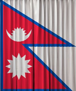 Nepal flag on curtain