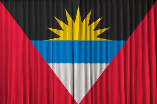 Antigua and Barbuda flag on curtain
