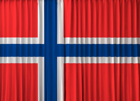 Norway flag on curtain