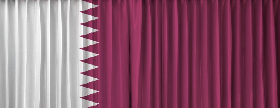Qatar flag on curtain
