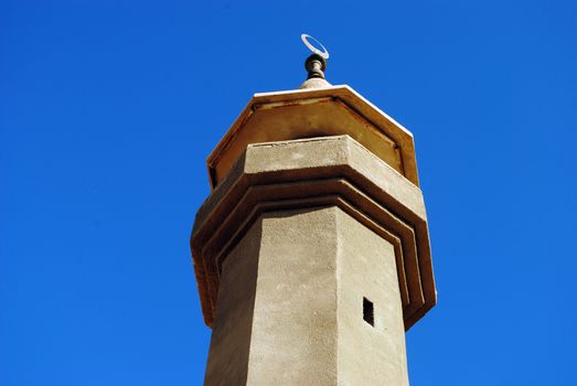 The minaret of a mosque in Aqaba, Jordan.