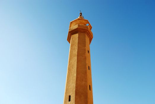 The minaret of a mosque in Aqaba, Jordan.
