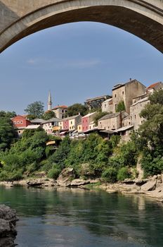 View of Mostar old town in Bosnia Hercegovina