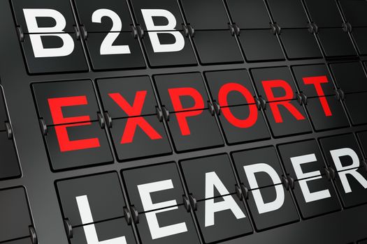 Business concept: Export on airport board background, 3d render