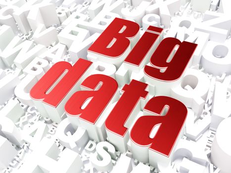 Data concept: Big Data on alphabet  background, 3d render