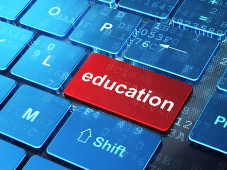Education concept: computer keyboard with word Education on enter button background, 3d render