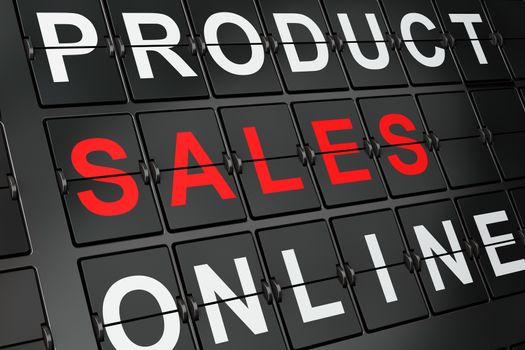 Marketing concept: Sales on airport board background, 3d render