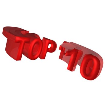 glossy red three-dimensional inscription Top 10