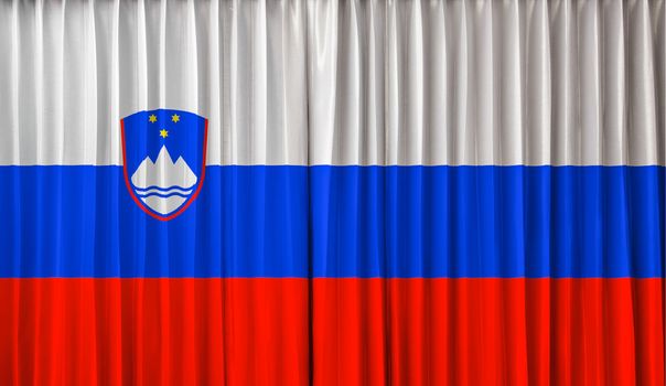 Slovenia flag on curtain