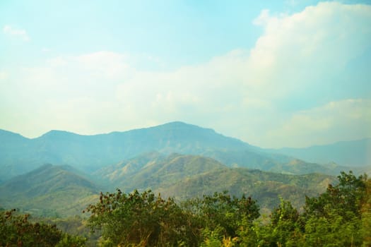 landscape mountain at the blue sky.