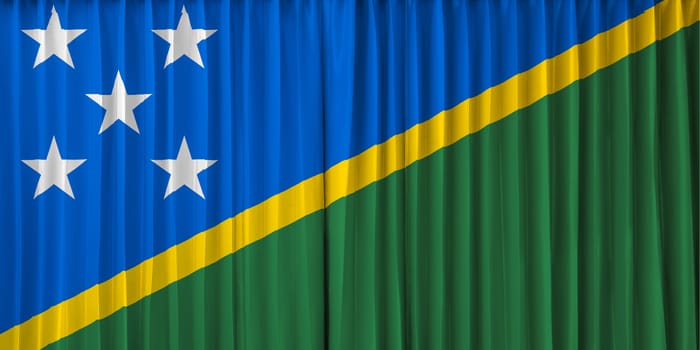 Solomon Islands flag on curtain
