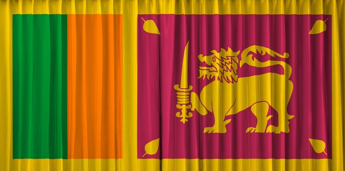 Sri Lanka flag on curtain