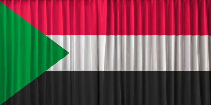 Sudan flag on curtain
