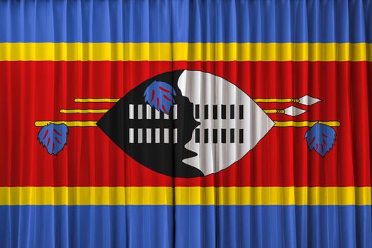 Swaziland flag on curtain