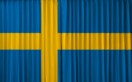 Sweden flag on curtain