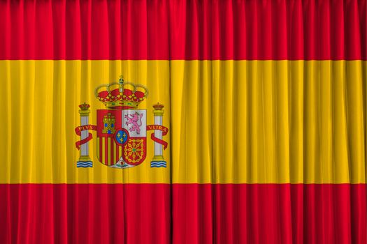 Spain flag on curtain