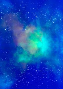 Far being shone nebula and star field against space. "Elements of this image furnished by NASA".