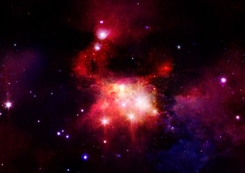 Star field in space, a nebulae and a gas congestion. "Elements of this image furnished by NASA".