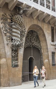 The Guell palace designed by Antonio Gaudi, in Barcelona, Spain, on May 31, 2013. It is a building with modernist architecture