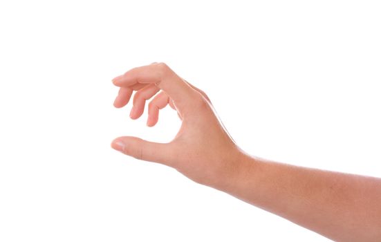 Woman hand sign isolated on white background