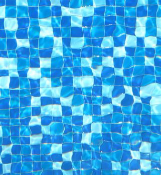 Water texture in a swimming pool with blue background, can be used as a background or texture or the abstraction of its colors.