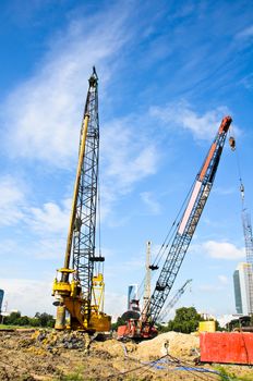 Construction site of residential buildings.