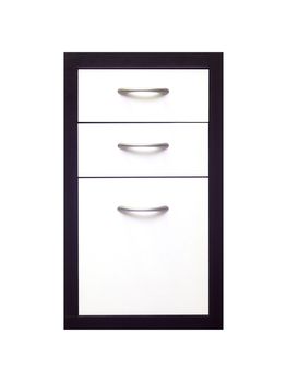 A set of cabinet draws isolated against a white background