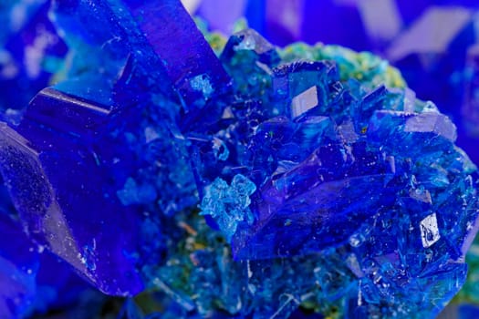 macro photo about crystals of blue vitriol - Copper sulfate