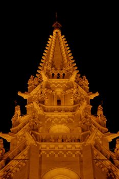 Budapest Parliament building in Hungary at twilight detail