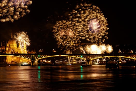 beauty colorful Fireworks Against a Black Sky