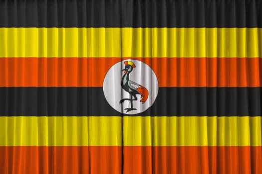 Uganda flag on curtain