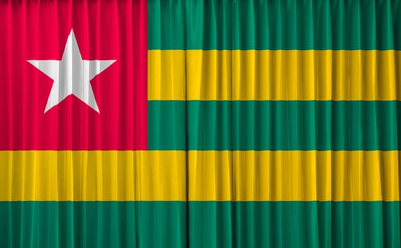 Togo flag on curtain
