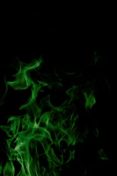 green flames of fire as  abstract backgorund