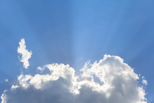 Blue sky and ray light